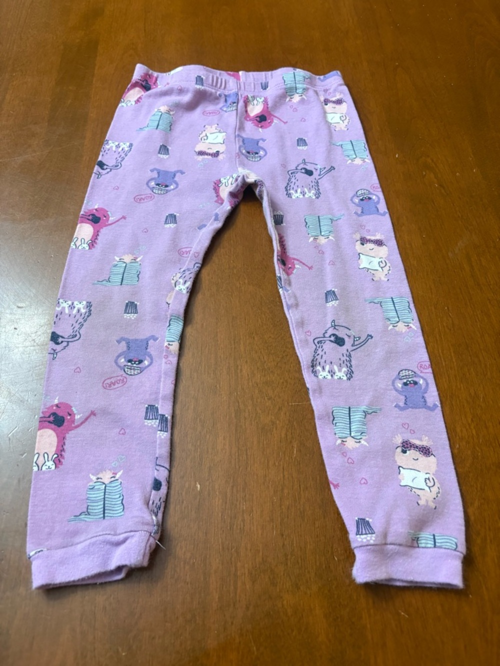 child of mine Purple Monster and Book Pattern Pajama Bottoms